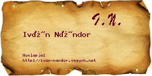 Iván Nándor névjegykártya