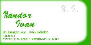 nandor ivan business card